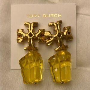Tory Burch Gold and Yellow Statement Earrings